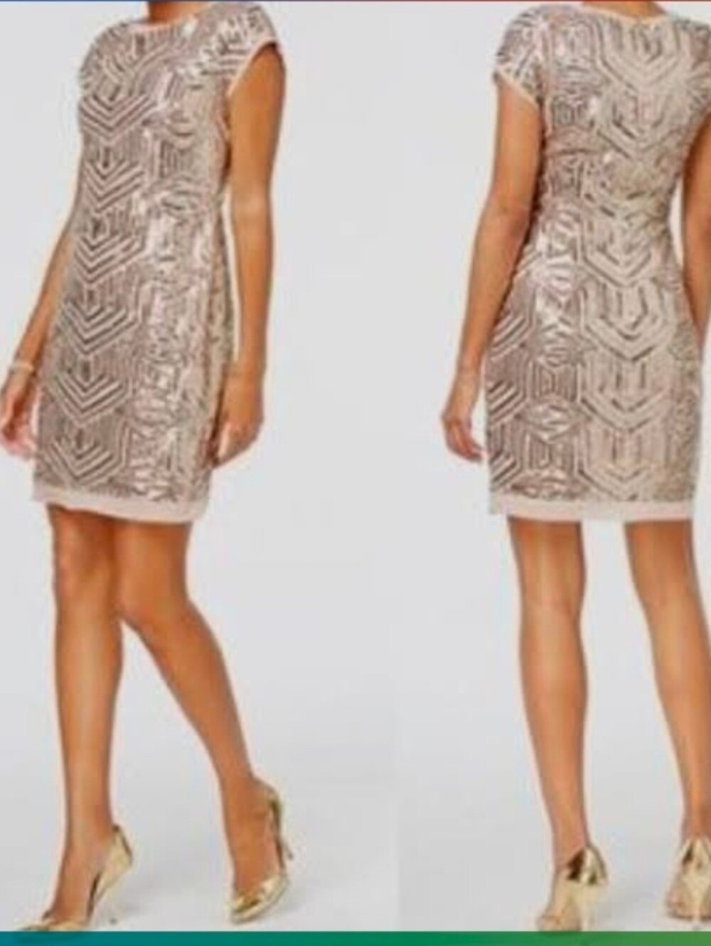 Vince Camuto Gold Sequin Dress